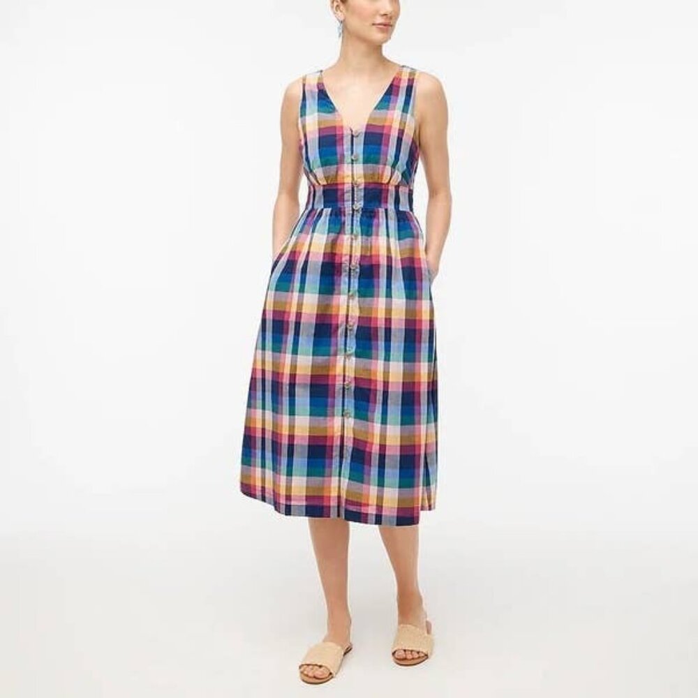 J. Crew Colorful Plaid Button-Up